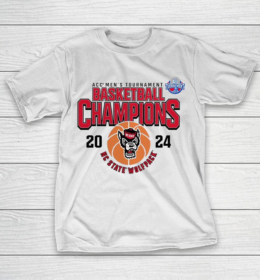 Nc State Wolfpack 2024 Acc Men's Basketball Conference Tournament Champions T-Shirt