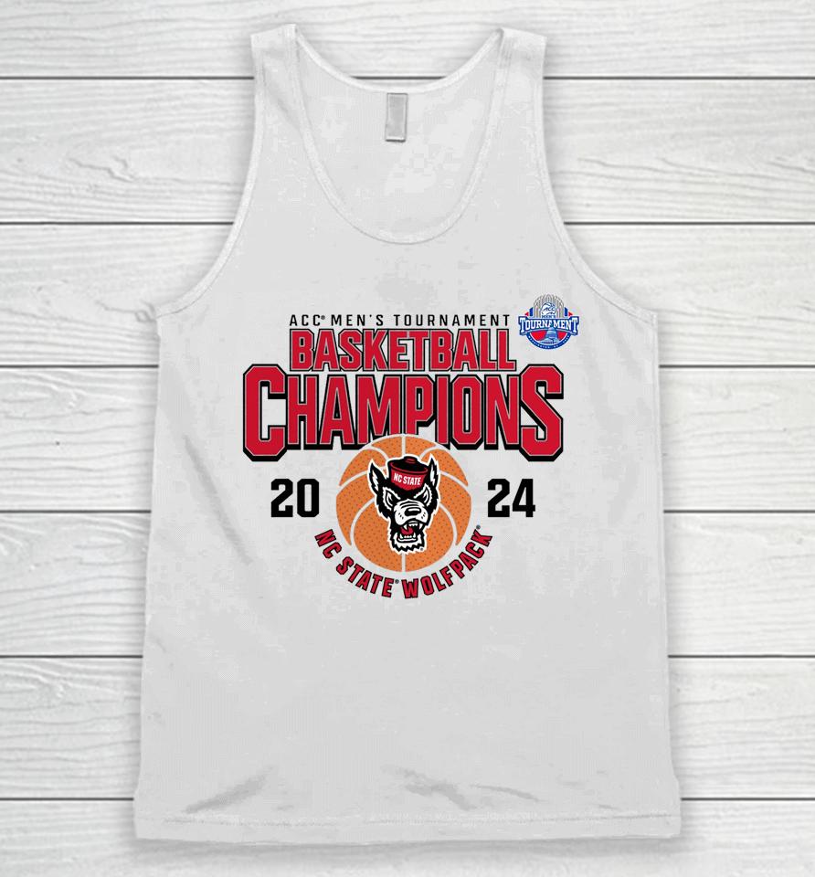 Nc State Wolfpack 2024 Acc Men's Basketball Conference Tournament Champions Unisex Tank Top
