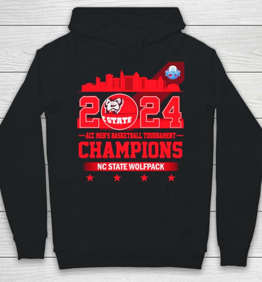 Nc State Wolfpack 2024 Acc Men’s Basketball Tournament Champions Skyline Hoodie