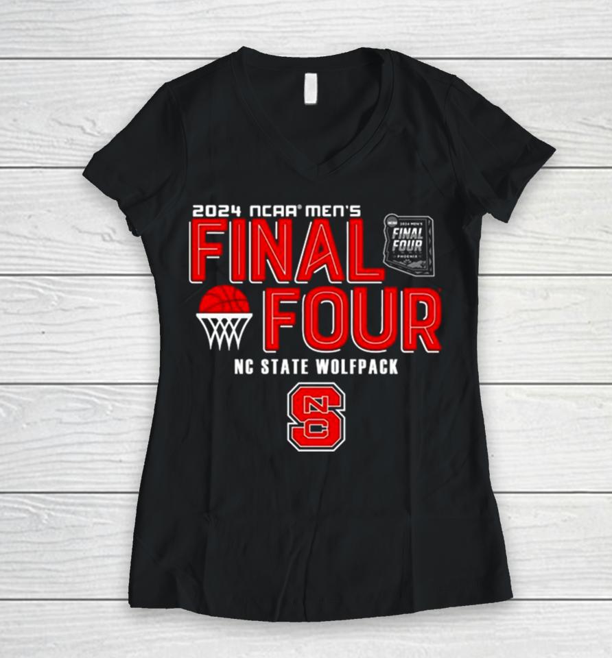 Nc State Wolfpack 2024 Ncaa Men’s Basketball March Madness Final Four Women V-Neck T-Shirt