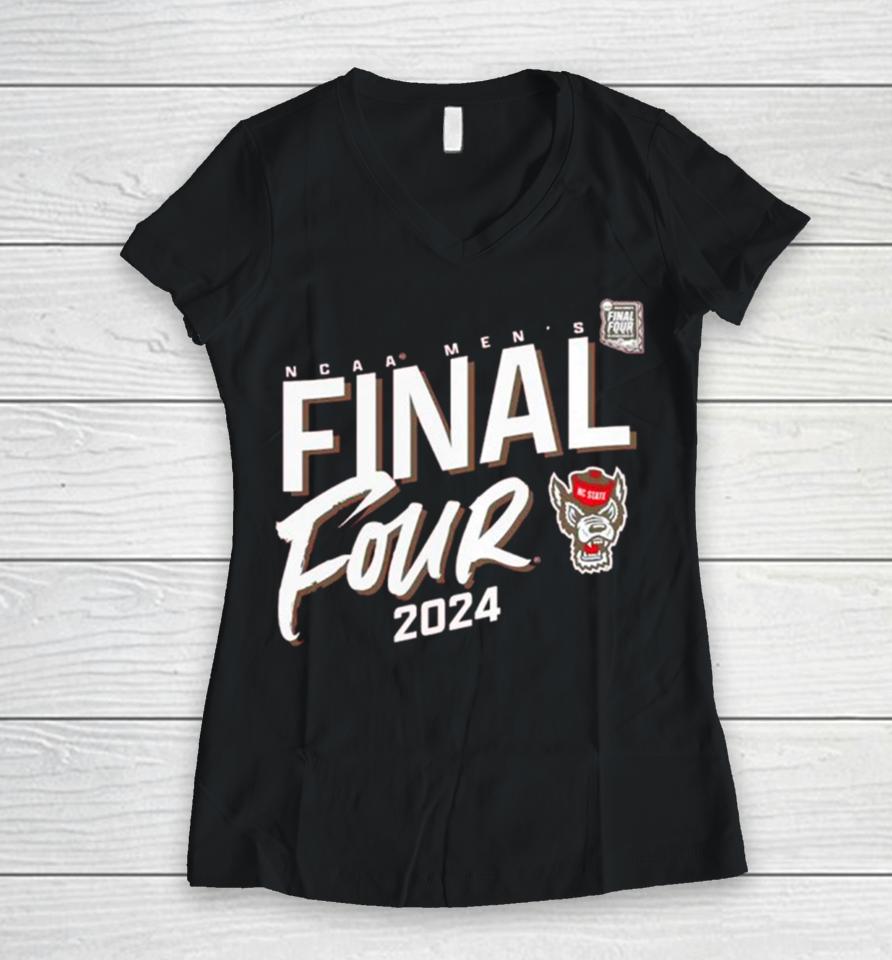 Nc State Wolfpack 2024 Ncaa Men’s Basketball Tournament March Madness Final Four Elite Pursuit Women V-Neck T-Shirt