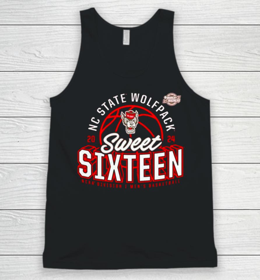 Nc State Wolfpack 2024 Ncaa Men’s Basketball Tournament March Madness Sweet Sixteen Defensive Stance Unisex Tank Top
