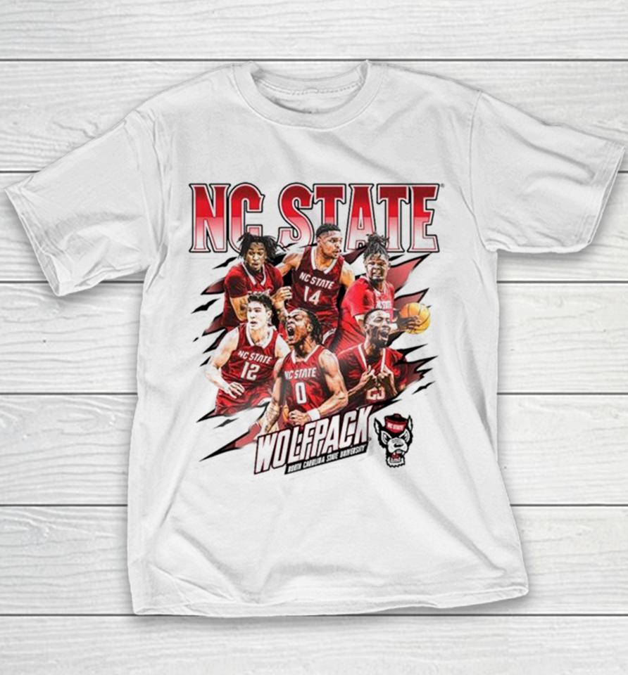 Nc State Wolfpack 2024 Ncaa Men’s Basketball Tournament Official 2023 – 2024 Post Season Youth T-Shirt