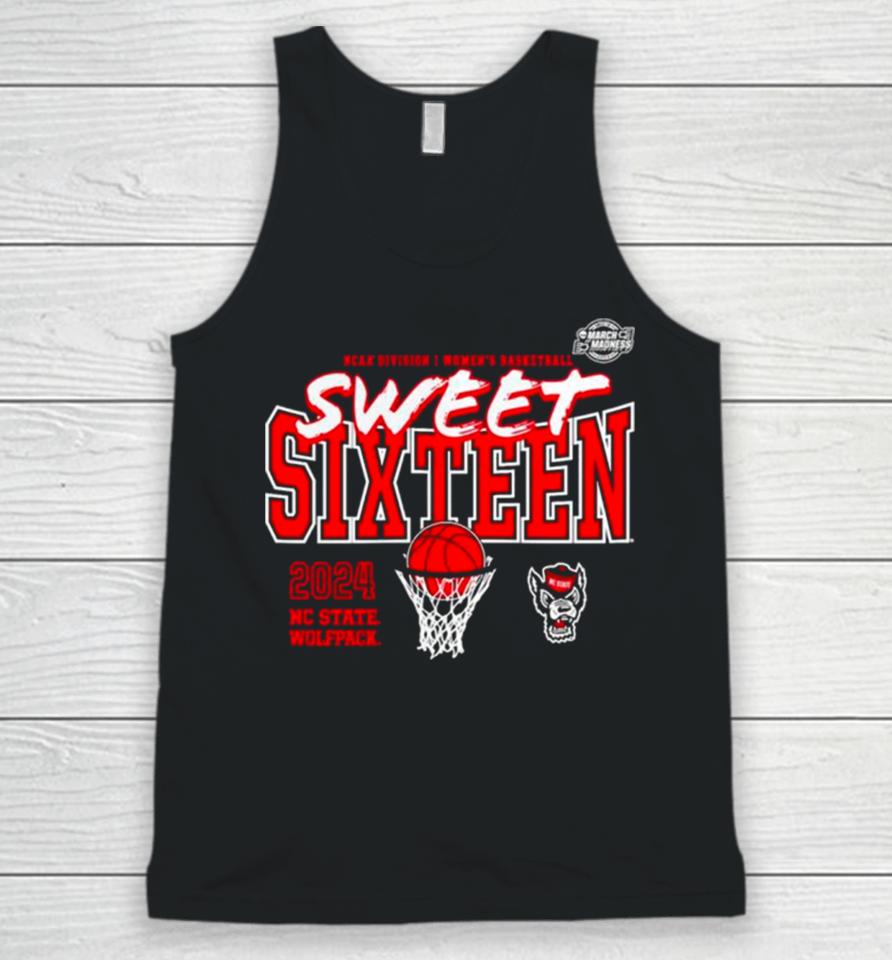 Nc State Wolfpack 2024 Ncaa Women’s Basketball Tournament March Madness Sweet 16 Fast Break Unisex Tank Top