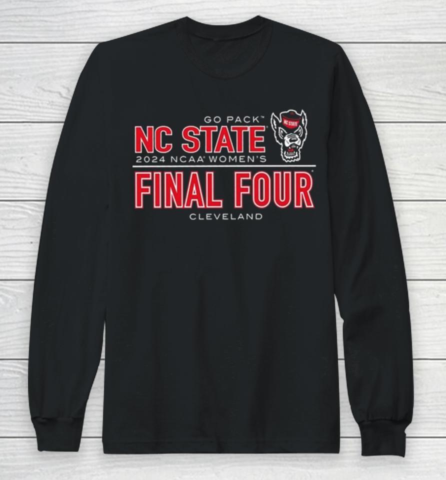 Nc State Wolfpack 2024 Youth Women’s Basketball Final Four Cleveland Long Sleeve T-Shirt