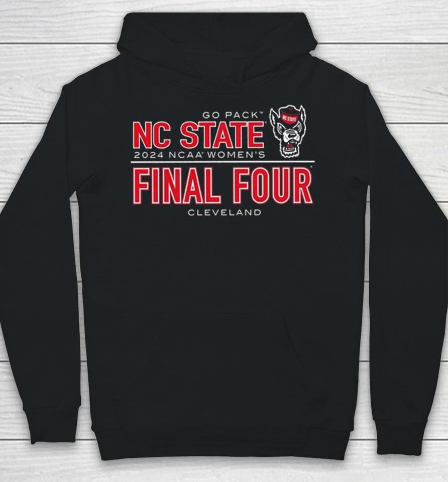 Nc State Wolfpack 2024 Youth Women’s Basketball Final Four Cleveland Hoodie
