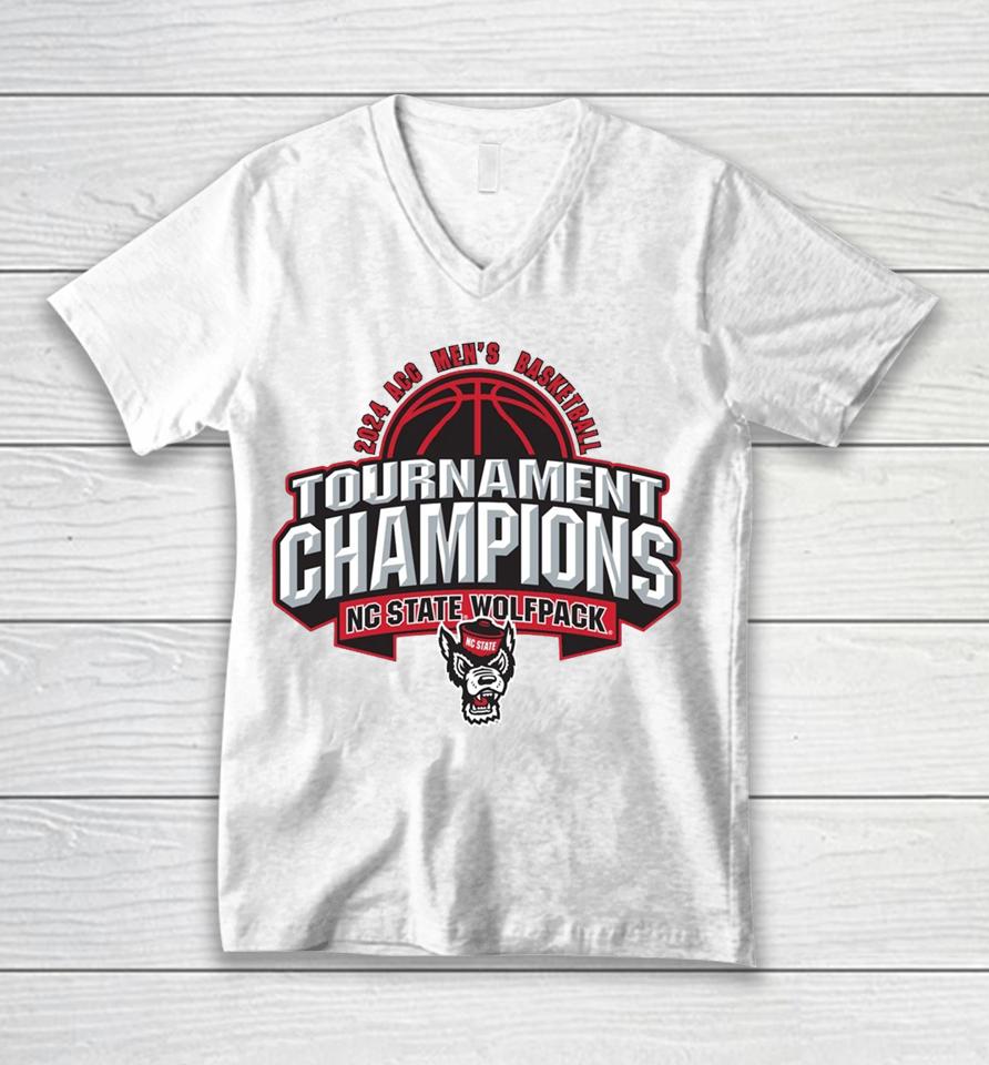 Nc State Wolfpack Acc Basketball 2024 Champions Unisex V-Neck T-Shirt