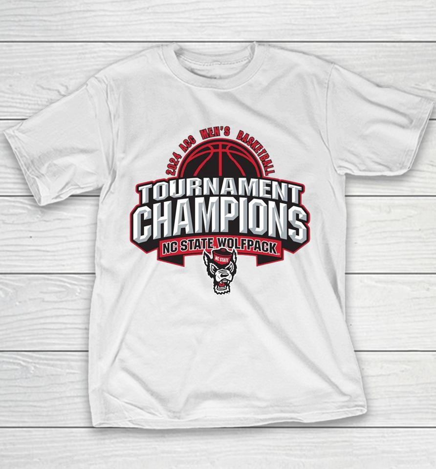 Nc State Wolfpack Acc Basketball 2024 Champions Youth T-Shirt