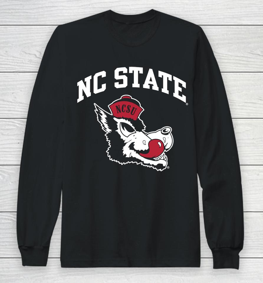 Nc State Wolfpack Arched Nc State Over Slobbering Wolf Long Sleeve T-Shirt
