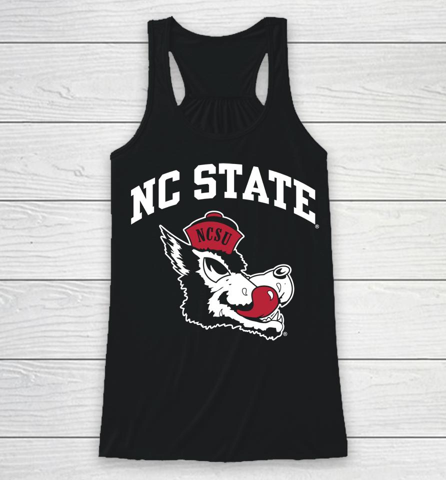 Nc State Wolfpack Arched Nc State Over Slobbering Wolf Racerback Tank