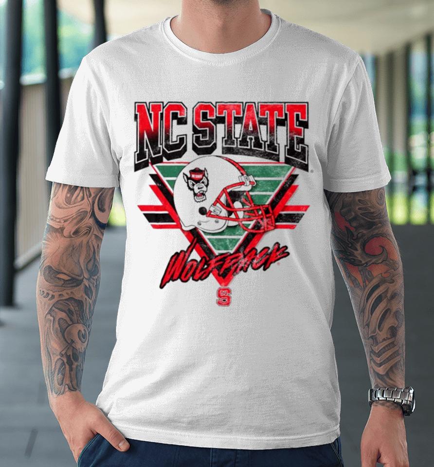 Nc State Wolfpack Helmet Triangle Vintage Premium T-Shirt