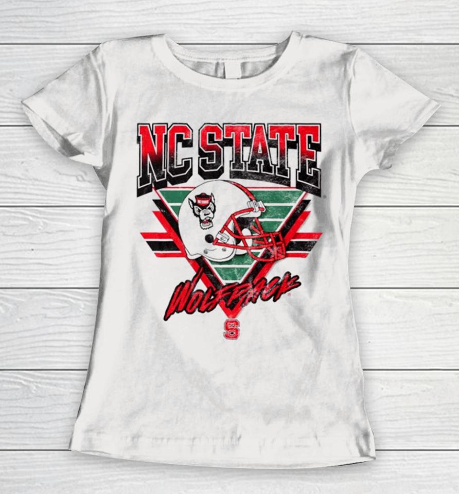 Nc State Wolfpack Helmet Triangle Vintage Women T-Shirt