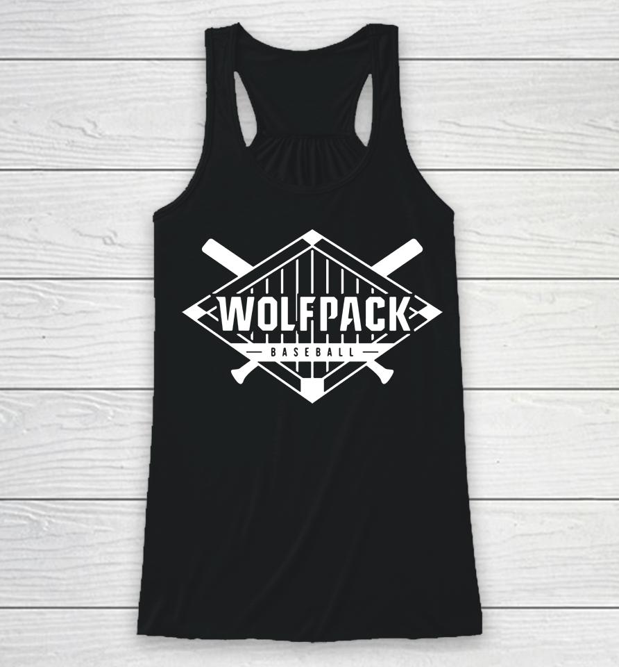 Nc State Wolfpack Red Blend Baseball Diamond Red And White Shop Racerback Tank