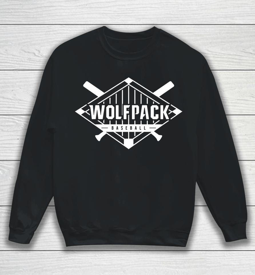 Nc State Wolfpack Red Blend Baseball Diamond Red And White Shop Sweatshirt
