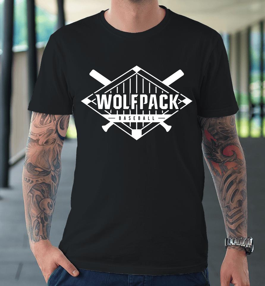 Nc State Wolfpack Red Blend Baseball Diamond Premium T-Shirt