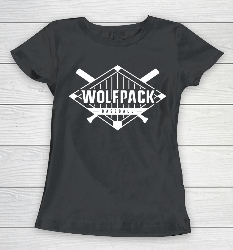 Nc State Wolfpack Red Blend Baseball Diamond Women T-Shirt