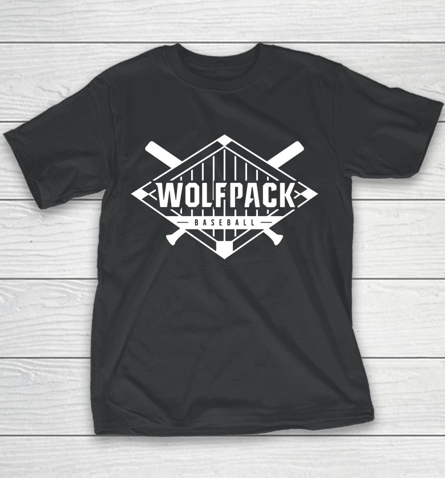 Nc State Wolfpack Red Blend Baseball Diamond Youth T-Shirt