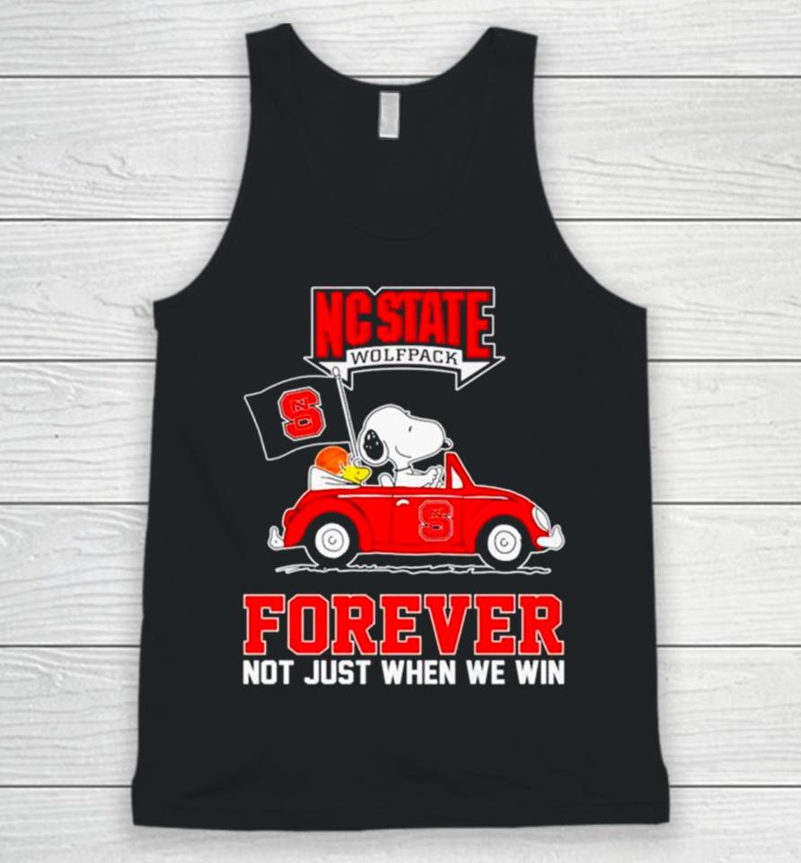 Nc State Wolfpack Snoopy And Woodstock Forever Not Just When We Win Unisex Tank Top