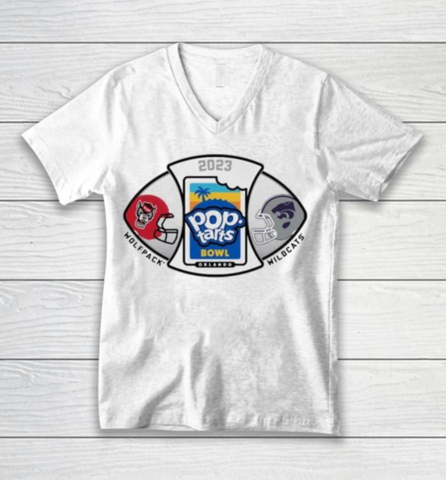 Nc State Wolfpack Vs K State Wildcats 2023 Pop Tarts Bowl Unisex V-Neck T-Shirt