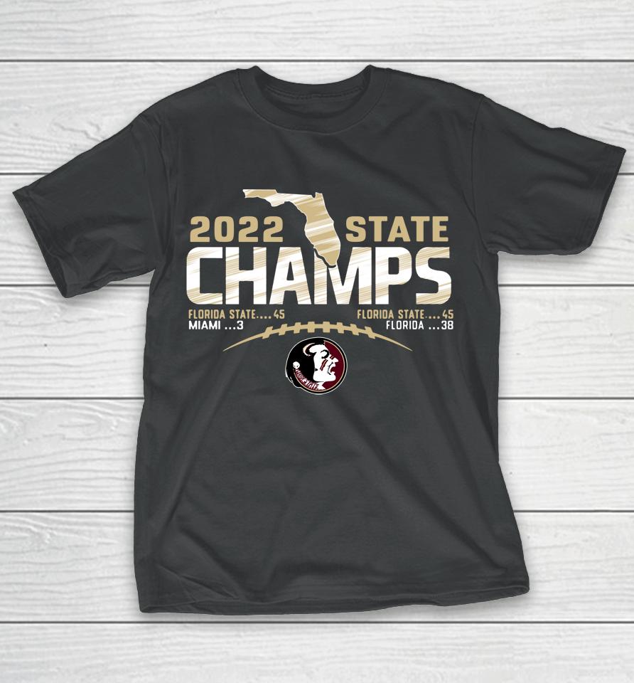 Ncaa 2022 Florida State Seminoles State Champions Football Score T-Shirt