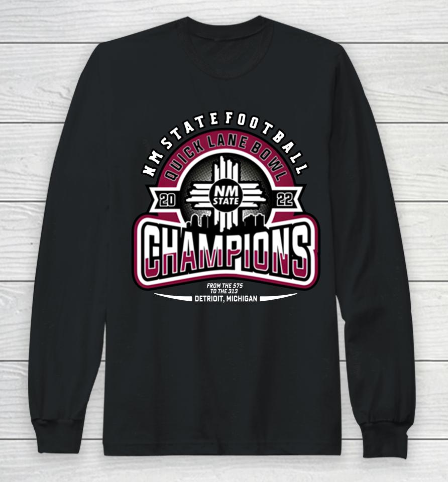 Ncaa 2022 Quick Lane Bowl Champions New Mexico State Long Sleeve T-Shirt