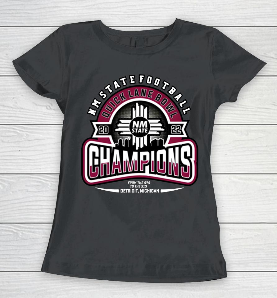 Ncaa 2022 Quick Lane Bowl Champions New Mexico State Women T-Shirt