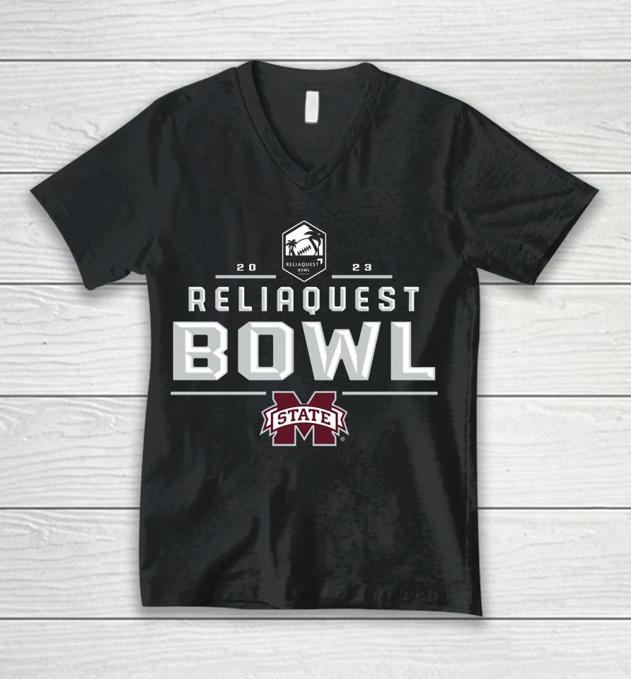 Ncaa 2022 Reliaquest Bowl Miss State Tonal Red Unisex V-Neck T-Shirt