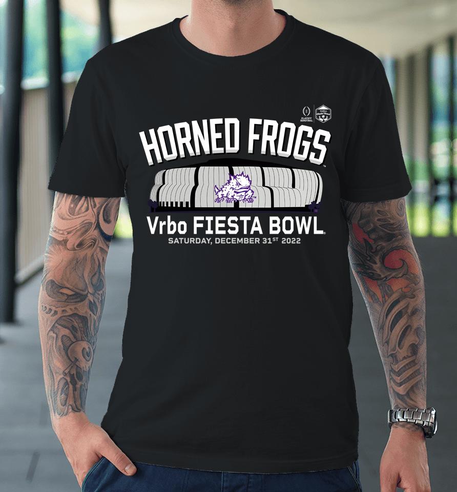 Ncaa 2022 Tcu Horned Vrbo Frogs Fiesta Bowl Gameday College Football Playoff Premium T-Shirt