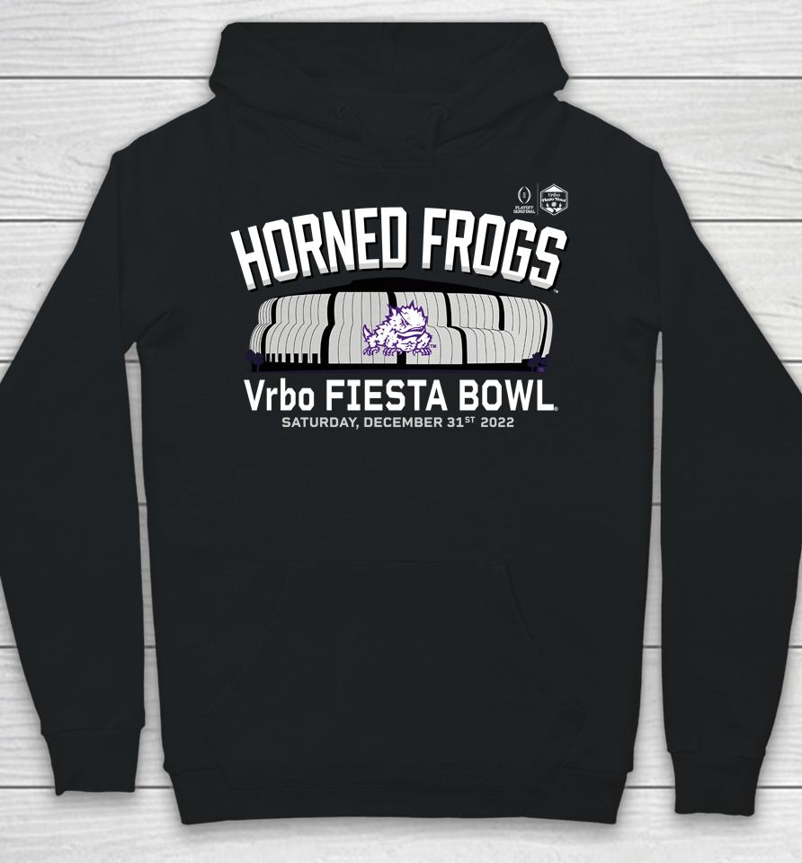 Ncaa 2022 Tcu Horned Vrbo Frogs Fiesta Bowl Gameday College Football Playoff Hoodie