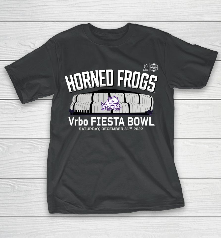 Ncaa 2022 Tcu Horned Vrbo Frogs Fiesta Bowl Gameday College Football Playoff T-Shirt