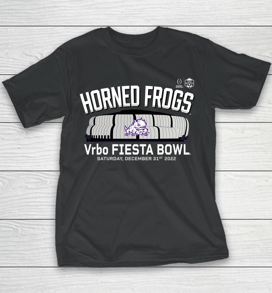 Ncaa 2022 Tcu Horned Vrbo Frogs Fiesta Bowl Gameday College Football Playoff Youth T-Shirt
