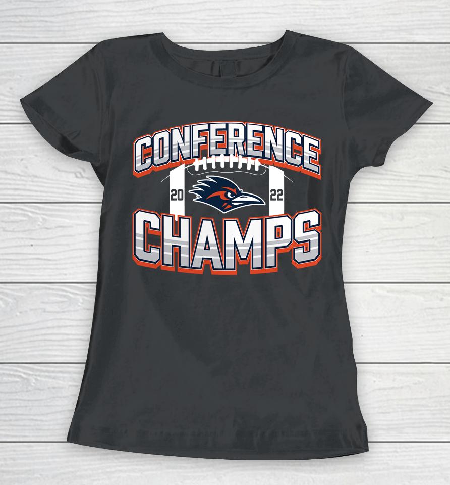 Ncaa 2022 Utsa Roadrunners Conference Champions C-Usa Football Icon Bold Women T-Shirt