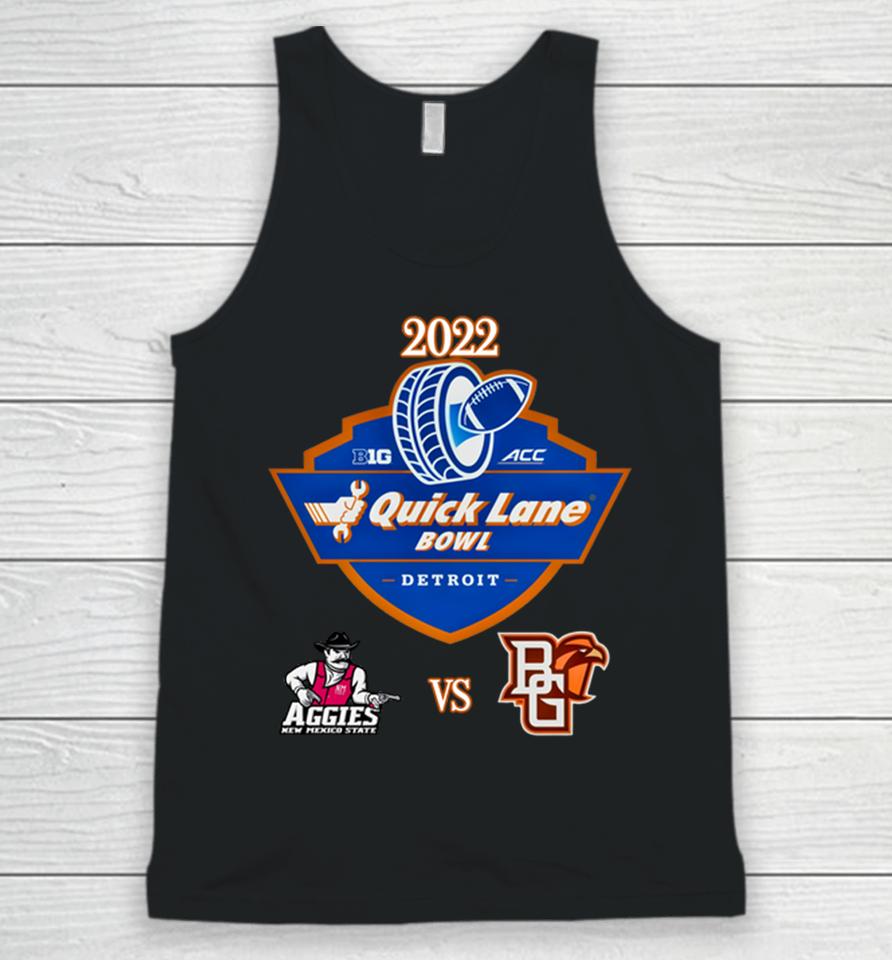 Ncaa Aggies Of New Mexico Vs Falcons Of Bowling Green Ohio 2022 Quick Lane Bowl Matchup Unisex Tank Top