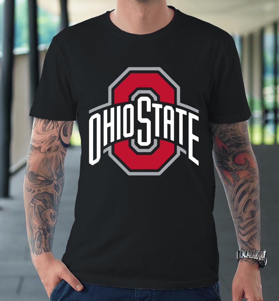 Ncaa Branded Ohio State Buckeyes Identity Logo Black Premium T-Shirt