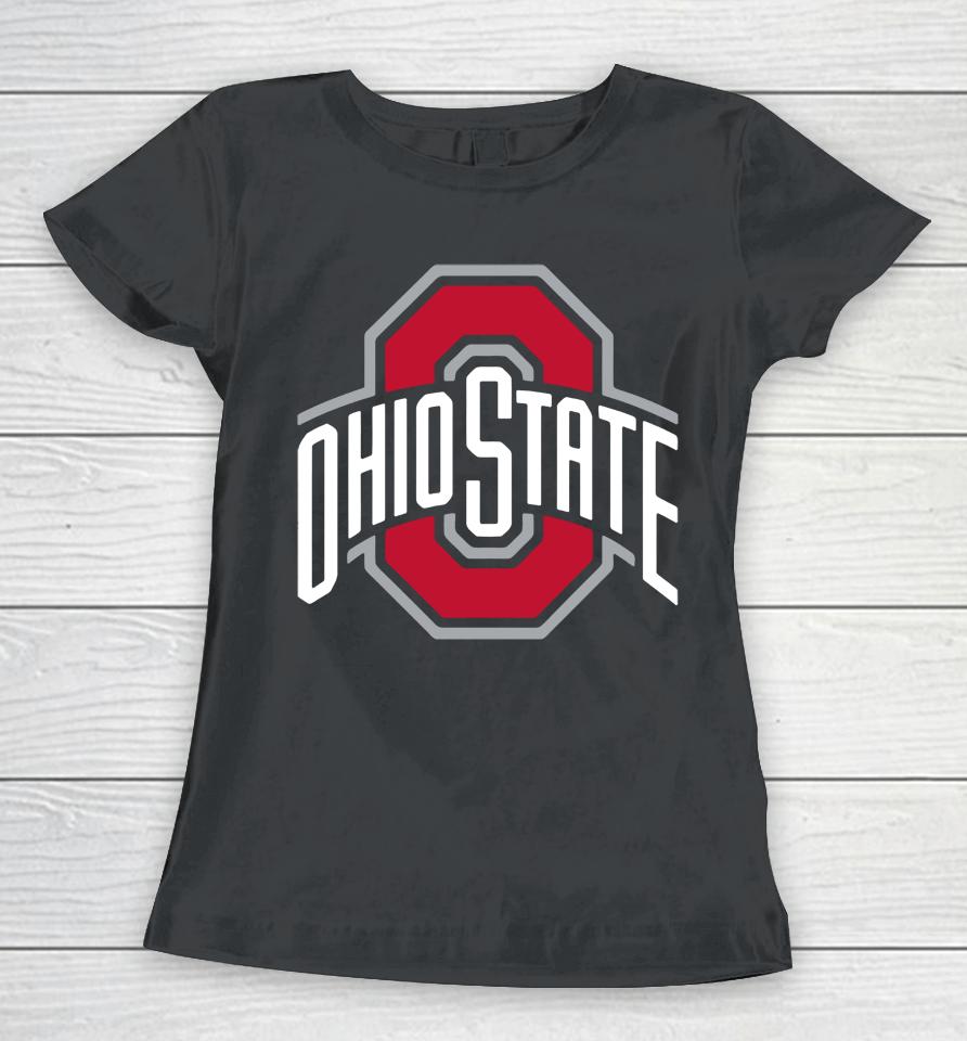 Ncaa Branded Ohio State Buckeyes Identity Logo Black Women T-Shirt