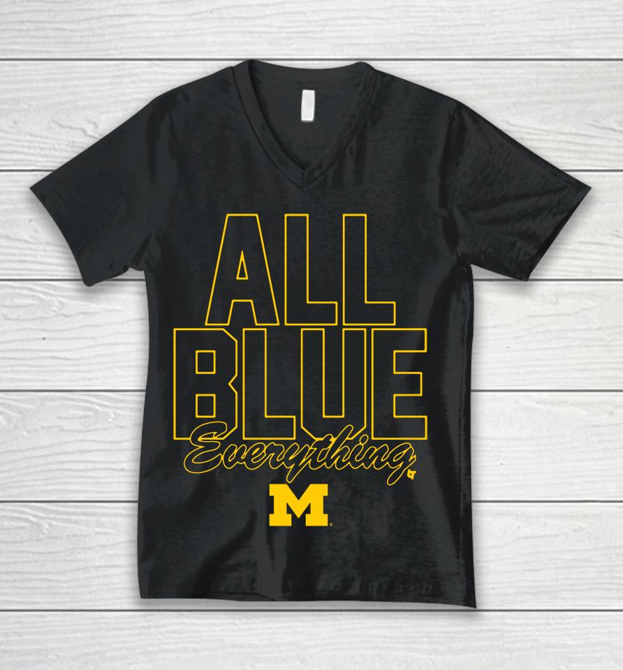 Ncaa Breakingt Michigan Football All Blue Everything Unisex V-Neck T-Shirt
