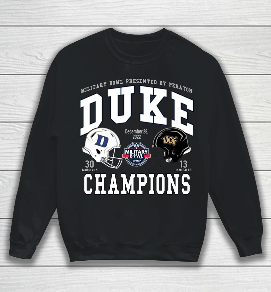 Ncaa Duke Blue Devils Military Bowl 2022 Champions Sweatshirt