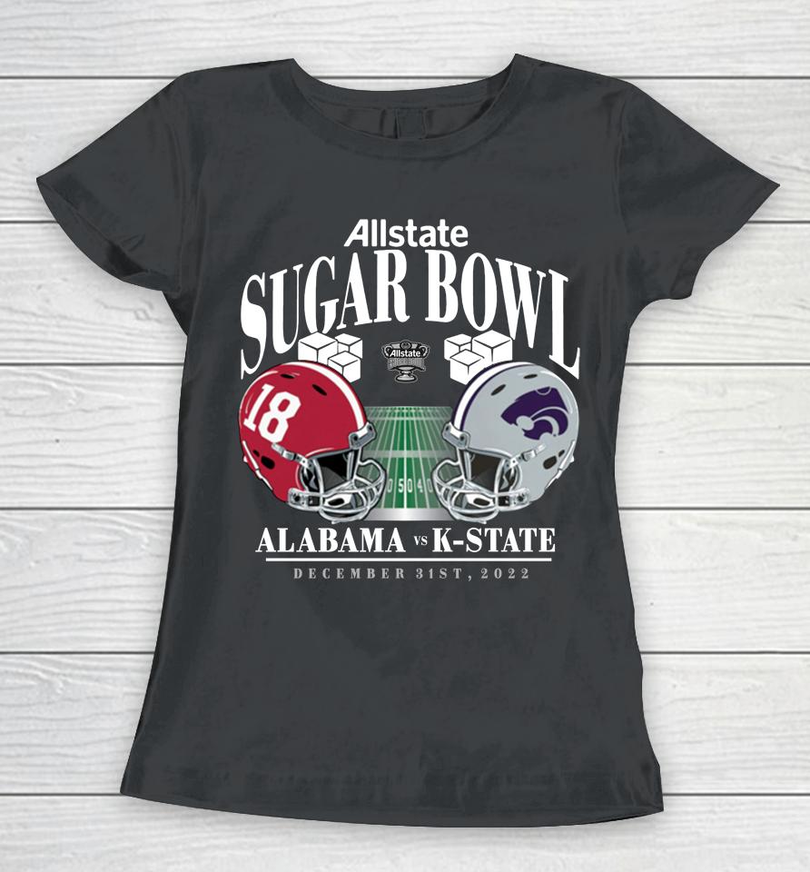 Ncaa Fanatics Alabama Vs K-State Allstate Sugar Bowl Matchup Old School Women T-Shirt