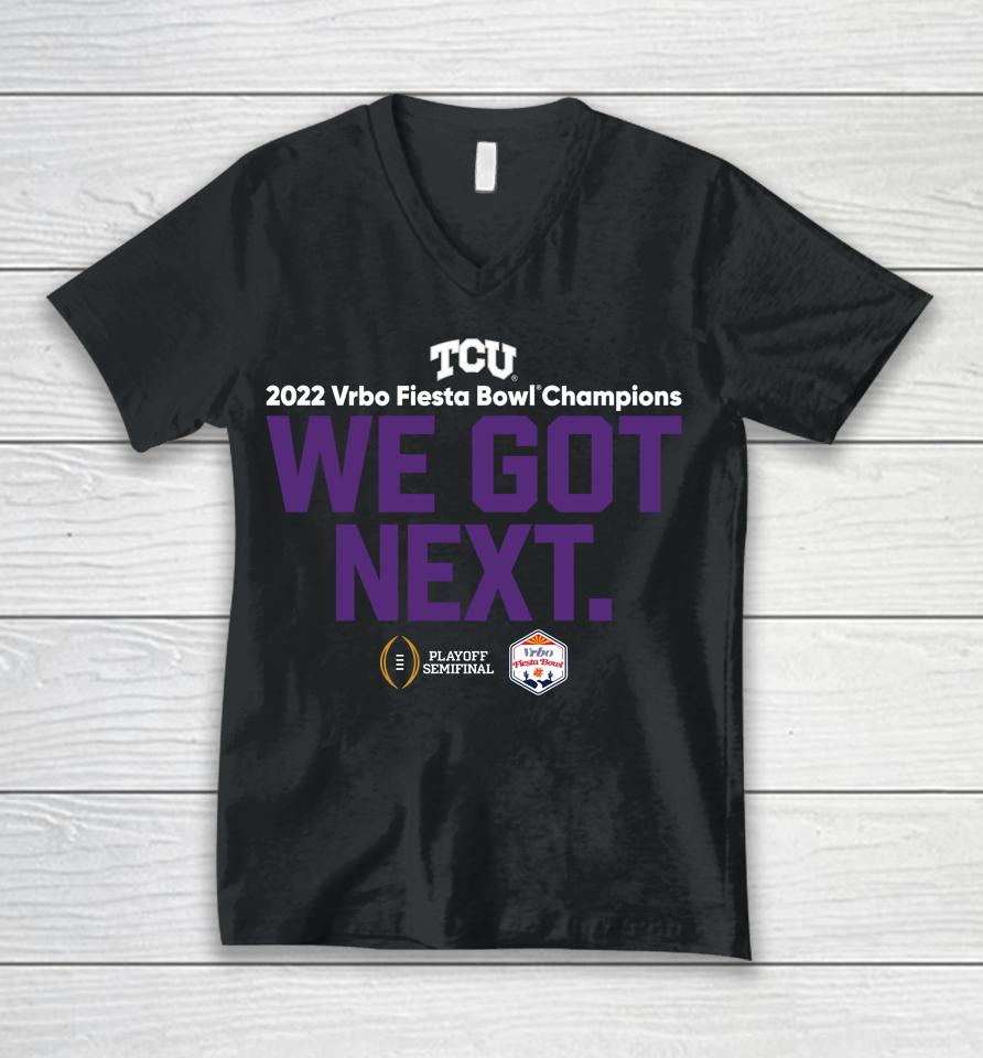 Ncaa Fiesta Bowl Tcu We Got Next 2023 Unisex V-Neck T-Shirt