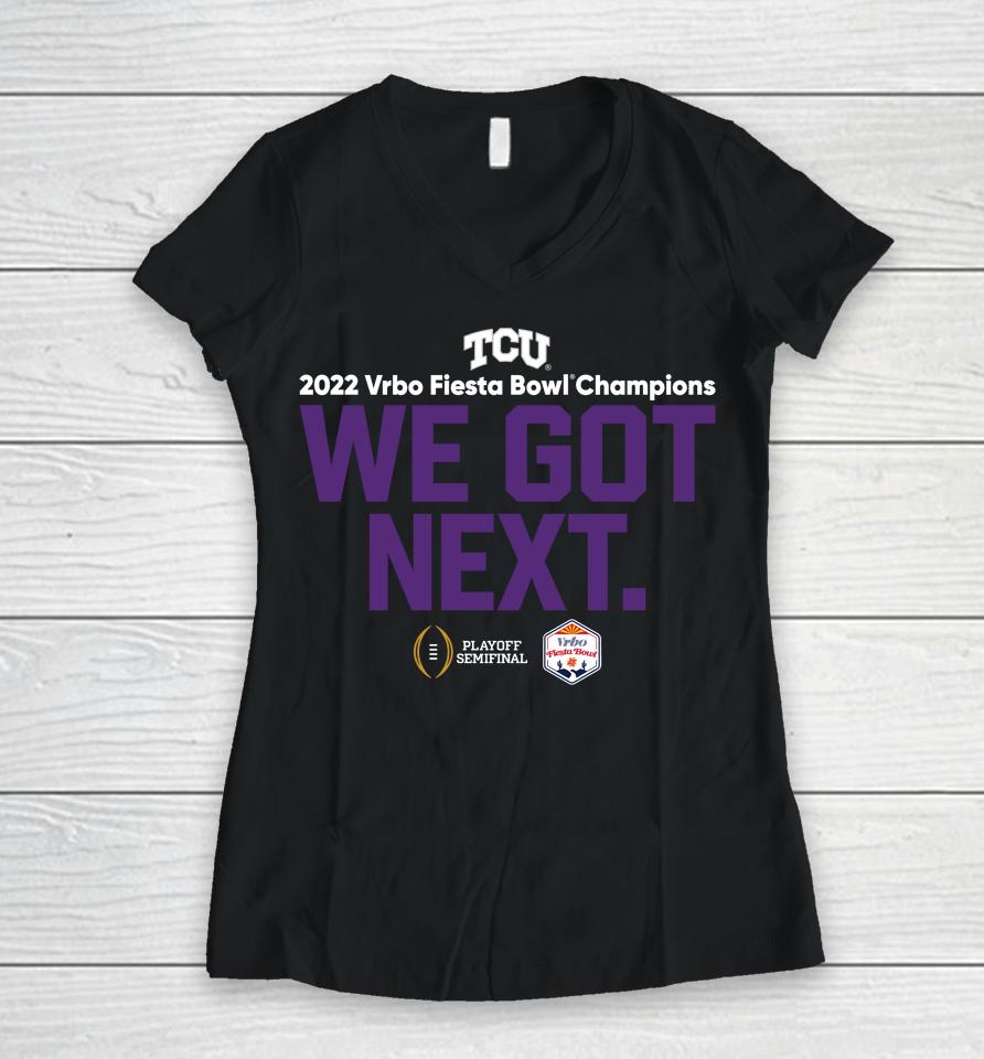 Ncaa Fiesta Bowl Tcu We Got Next 2023 Women V-Neck T-Shirt