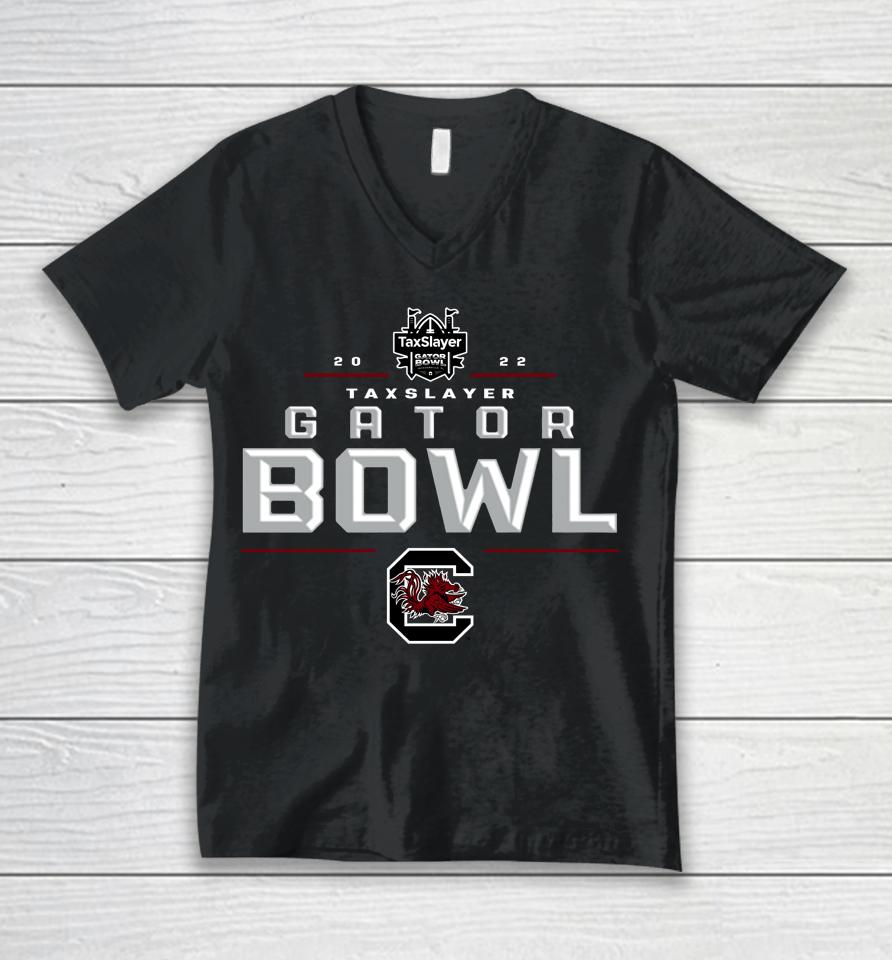Ncaa Gator Bowl 2022 South Carolina Logo Gator Bowl Shop Unisex V-Neck T-Shirt