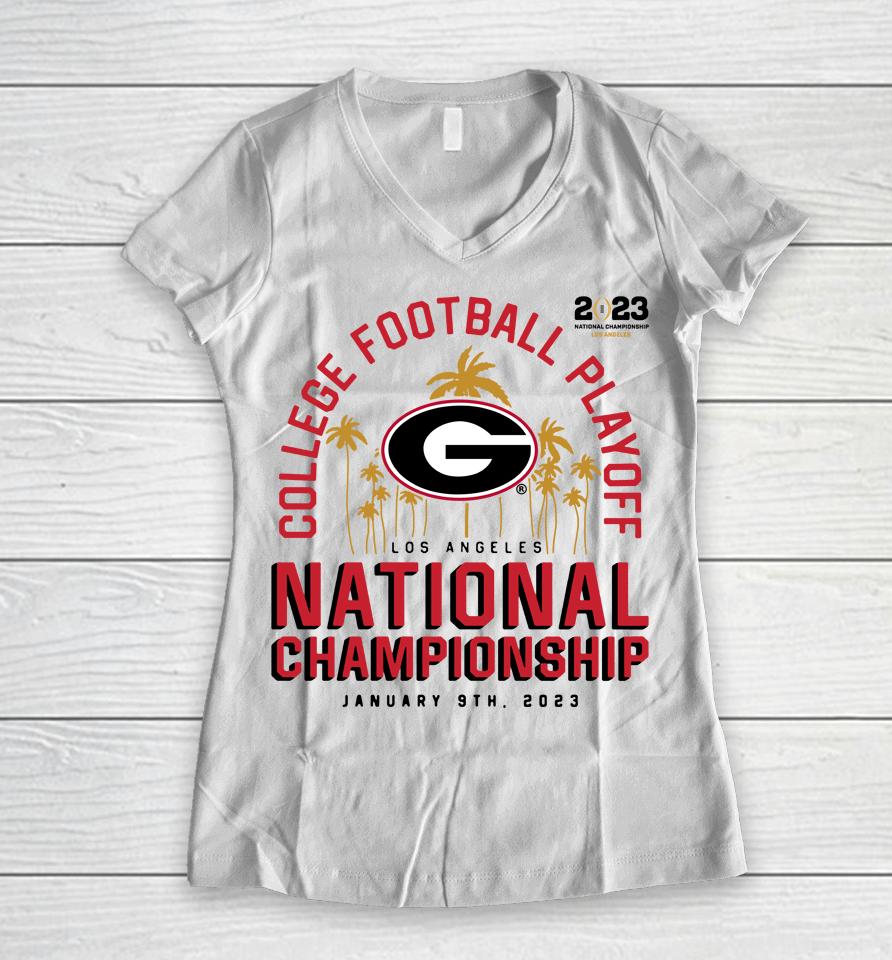 Ncaa Georgia Bulldogs Football National Championship Women V-Neck T-Shirt