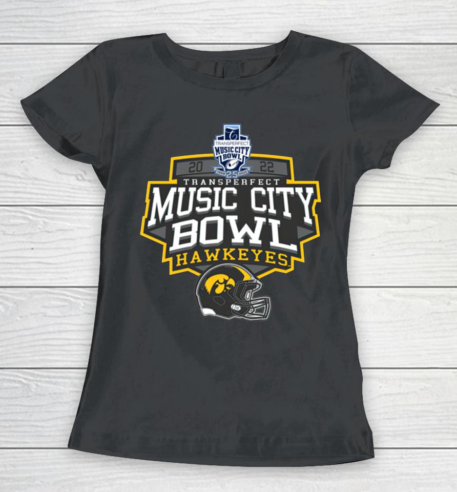 Ncaa Iowa Hawkeyes Football 2022 Transperfect Music City Bowl Women T-Shirt