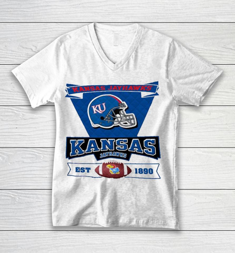Ncaa Kansas Jayhawks Basketball Est 1890 Unisex V-Neck T-Shirt