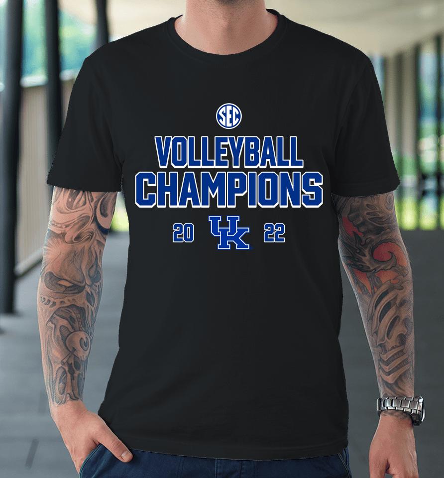 Ncaa Kentucky Wildcats 2022 Sec Volleyball Regular Season Champions Premium T-Shirt