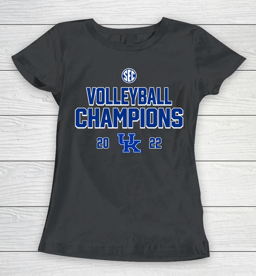 Ncaa Kentucky Wildcats 2022 Sec Volleyball Regular Season Champions Women T-Shirt