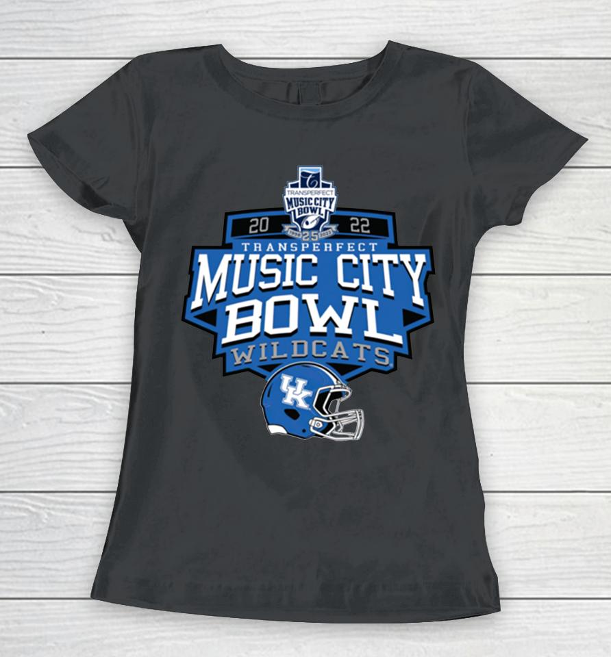 Ncaa Kentucky Wildcats Football 2022 Transperfect Music City Bowl Women T-Shirt