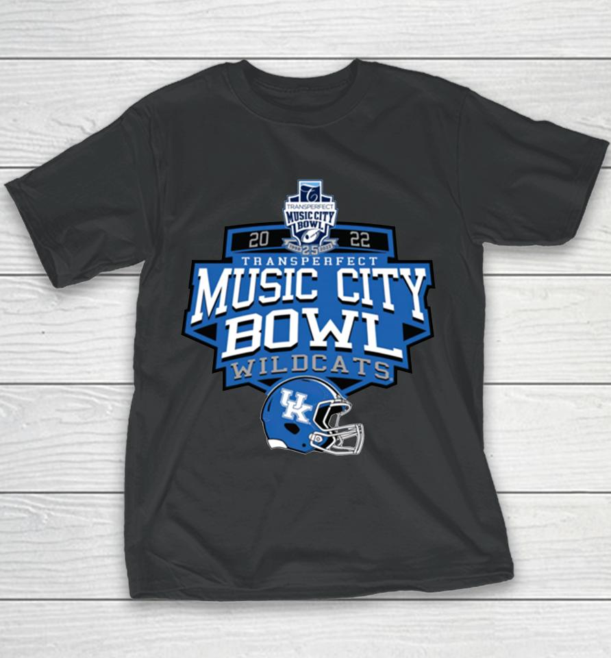 Ncaa Kentucky Wildcats Football 2022 Transperfect Music City Bowl Youth T-Shirt