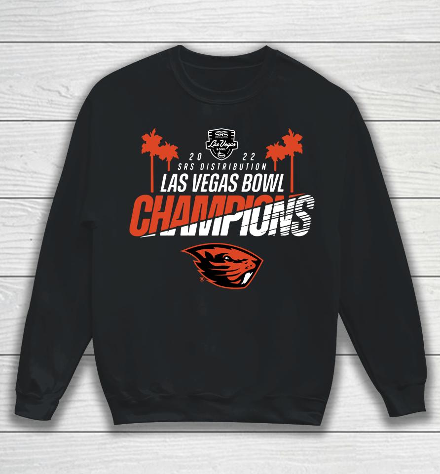 Ncaa Las Vegas Bowl 2022 Champions Black Oregon State Beavers Logo Sweatshirt