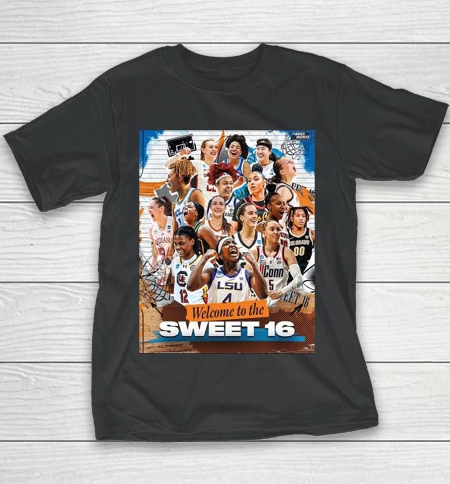 Ncaa March Madness Welcome To The Sweet 16 Season 2023 2024 Youth T-Shirt